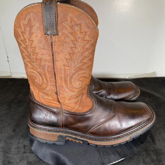 Boys/Men's  Rocky Size 6 Two Toned Brown/Tan Western Cowboy Boot, In very good - Picture 7 of 10